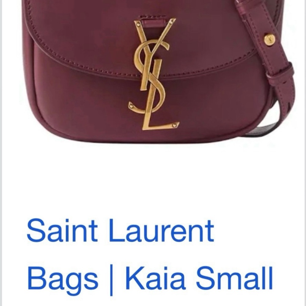 Saint Laurent Kaia Small Crossbody in Deep Burgundy with Gold Hardware